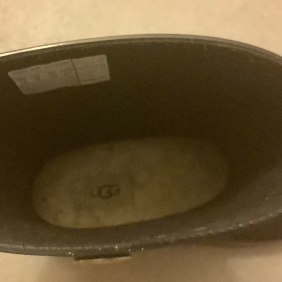 UGG Shearling Lined Insole Shaye Black Rain Boots SZ 10 - Picture 3 of 6